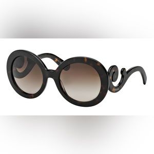 Prada Oversized Baroque Tortoise Sunglasses